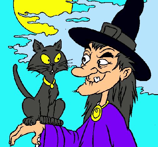 Bruja y gato