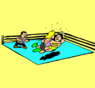 Dibujo Lucha en el ring pintado por kevin