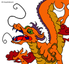 Dibujo Dragón japonés pintado por dragonbol