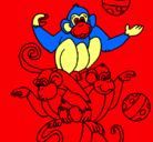 Dibujo Monos haciendo malabares pintado por ale