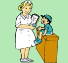 Dibujo Enfermera y niño pintado por lourdes