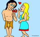 Dibujo Jóvenes mayas enamorados pintado por maria.rn