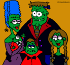 Dibujo Familia de monstruos pintado por candela