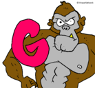 Dibujo Gorila pintado por gianella