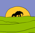 Dibujo Elefante en el amanecer pintado por tufifruti.com