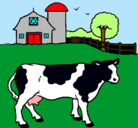 Dibujo Vaca pasturando pintado por R.A.S.