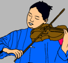 Dibujo Violinista pintado por camilo