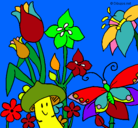 Dibujo Fauna y flora pintado por lira