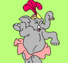 Dibujo Elefante bailando pintado por hinata