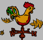 Dibujo Veletas y gallo pintado por MILU