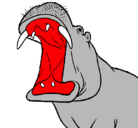 Dibujo Hipopótamo con la boca abierta pintado por maximiliano