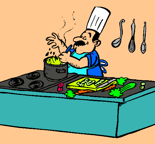 Cocinero en la cocina