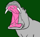 Dibujo Hipopótamo con la boca abierta pintado por roberto