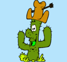 Dibujo Cactus con sombrero pintado por Gatikah