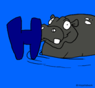 Dibujo Hipopótamo pintado por anaf
