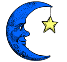 Dibujo Luna y estrella pintado por karen