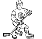 Dibujo Jugador de hockey sobre hielo pintado por monica