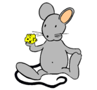Dibujo Rata con queso pintado por raton