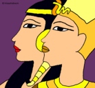 Dibujo Ramsés y Nefertiti pintado por rosalva