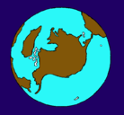 Dibujo Planeta Tierra pintado por onas