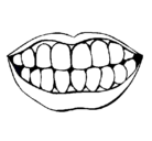 Dibujo Boca y dientes pintado por yoli