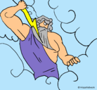 Dibujo Dios Zeus pintado por selena