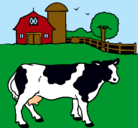 Dibujo Vaca pasturando pintado por Milagros10aos