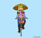 Dibujo China en bicicleta pintado por marina.loli