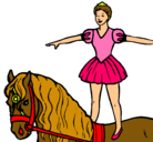 Dibujo Trapecista encima de caballo pintado por valeria