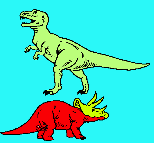 Triceratops y tiranosaurios rex