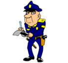 Dibujo Policía haciendo multas pintado por chichil