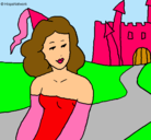 Dibujo Princesa y castillo pintado por margary