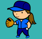Dibujo Jugadora de béisbol pintado por maria