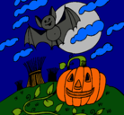 Dibujo Paisaje de Halloween pintado por dana