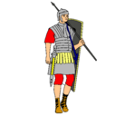 Dibujo Soldado romano pintado por B