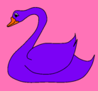 Dibujo Cisne pintado por azul