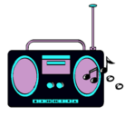 Dibujo Radio cassette 2 pintado por pocoyita
