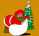 Dibujo Papa Noel repartiendo regalos pintado por marckyalber