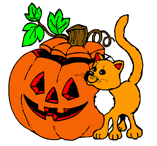 Calabaza y gato