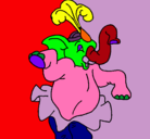 Dibujo Elefante bailando pintado por paola