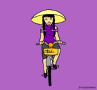 Dibujo China en bicicleta pintado por ili
