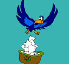 Dibujo Águila reciclando pintado por laruu