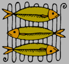Dibujo Pescado a la brasa pintado por Jontica
