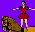 Dibujo Trapecista encima de caballo pintado por ANAMARIA