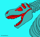 Dibujo Esqueleto tiranosaurio rex pintado por nico