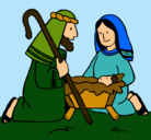 Dibujo Adoran al niño Jesús pintado por kassy