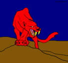 Dibujo Tigre con afilados colmillos pintado por rex