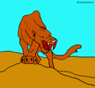 Dibujo Tigre con afilados colmillos pintado por o.k.m