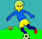 Dibujo Jugar a fútbol pintado por santi