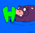 Dibujo Hipopótamo pintado por luana
